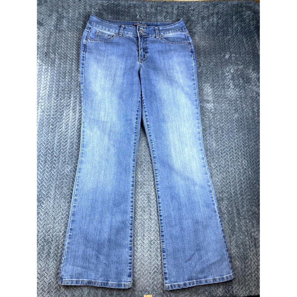 Bandolino Blu Arianna Bootcut Jeans Womens 12 Blue Denim Stretch Cotton Mid Rise